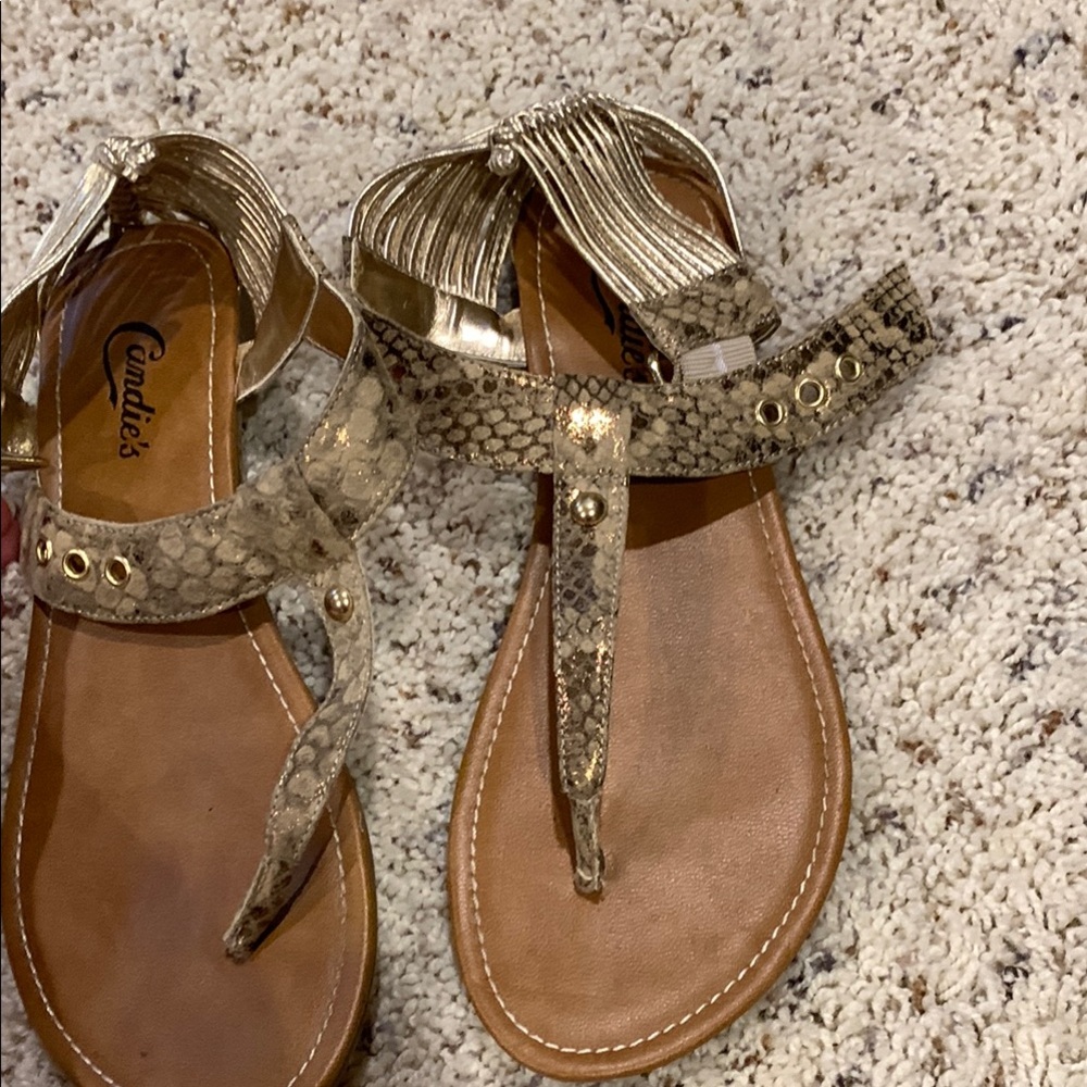 Candie's Gold Sandals for Women